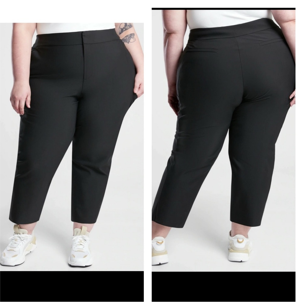 Athleta Stellar Straight Crop Pant Black Size 20 EUC/ like new stretchy & sleek